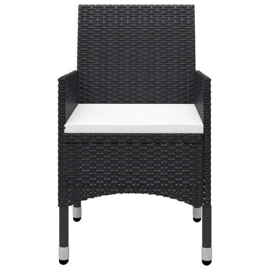 3-delige Bistroset poly rattan en acaciahout zwart MeubelReus
