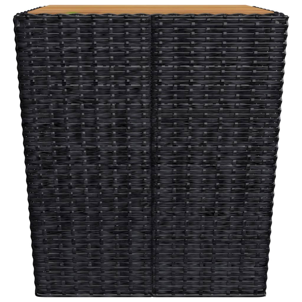 3-delige Bistroset poly rattan en acaciahout zwart MeubelReus