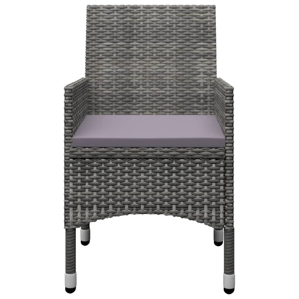 3-delige Bistroset poly rattan en acaciahout grijs MeubelReus