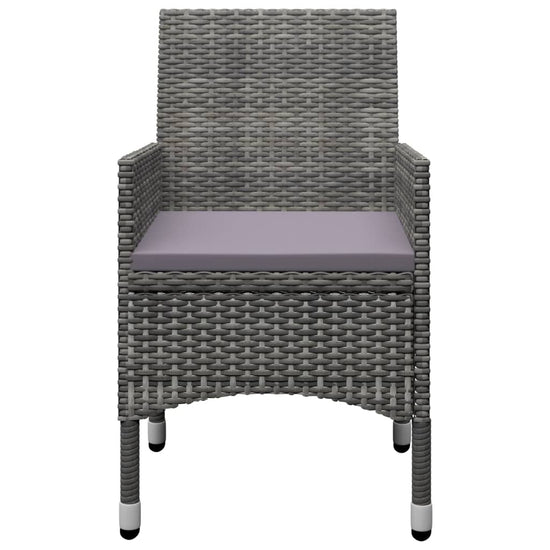 3-delige Bistroset poly rattan en acaciahout grijs MeubelReus