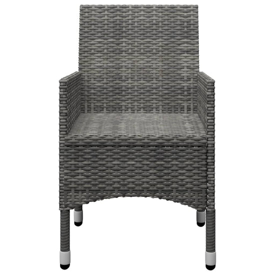 3-delige Bistroset poly rattan en acaciahout grijs MeubelReus