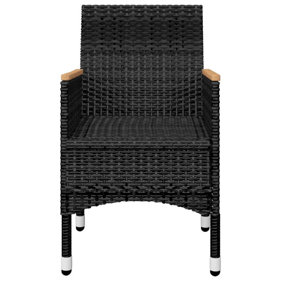 3-delige Bistroset poly rattan en acaciahout zwart MeubelReus