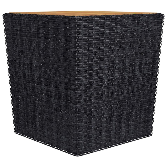 3-delige Bistroset poly rattan en acaciahout zwart MeubelReus