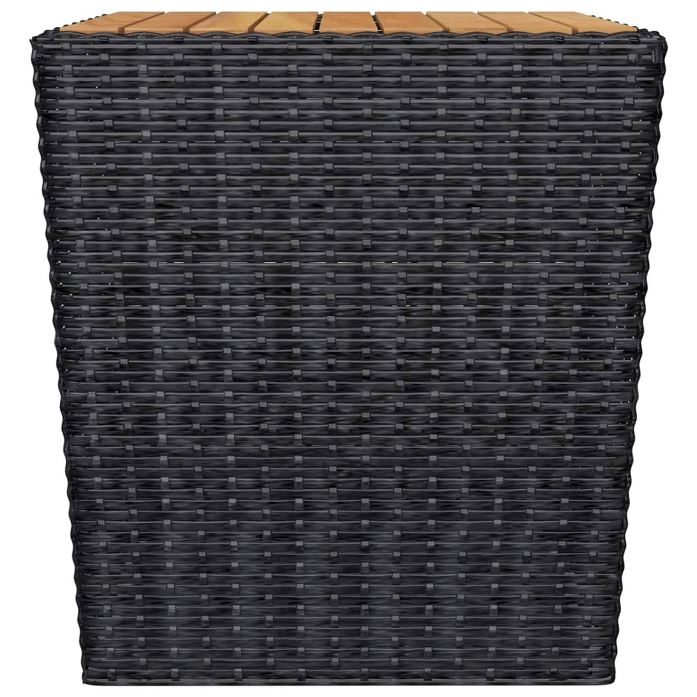 3-delige Bistroset poly rattan en acaciahout zwart MeubelReus