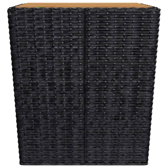 3-delige Bistroset poly rattan en acaciahout zwart MeubelReus
