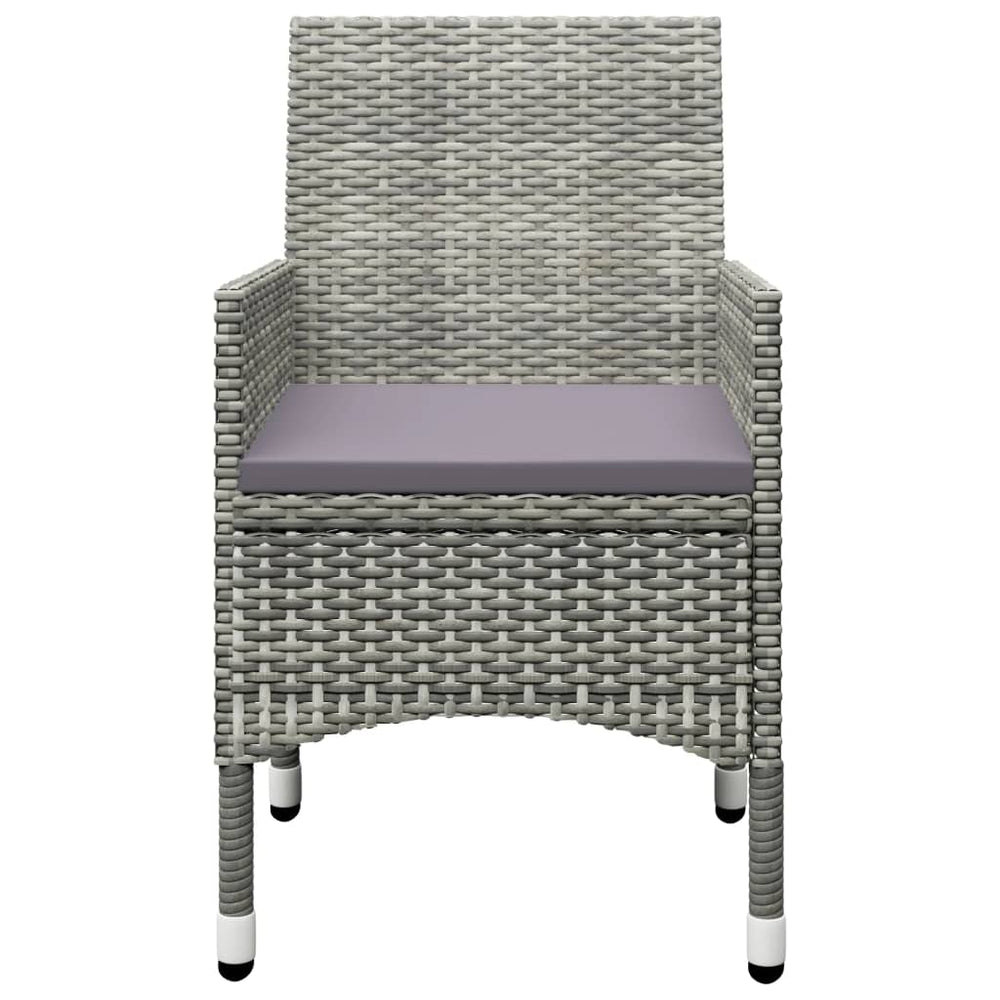 3-delige Bistroset poly rattan en gehard glas grijs MeubelReus