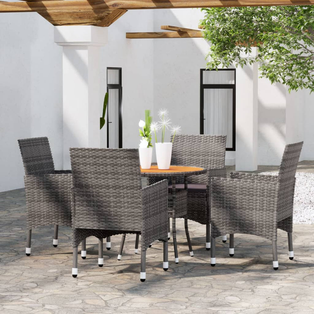 5-delige Tuinset poly rattan grijs MeubelReus