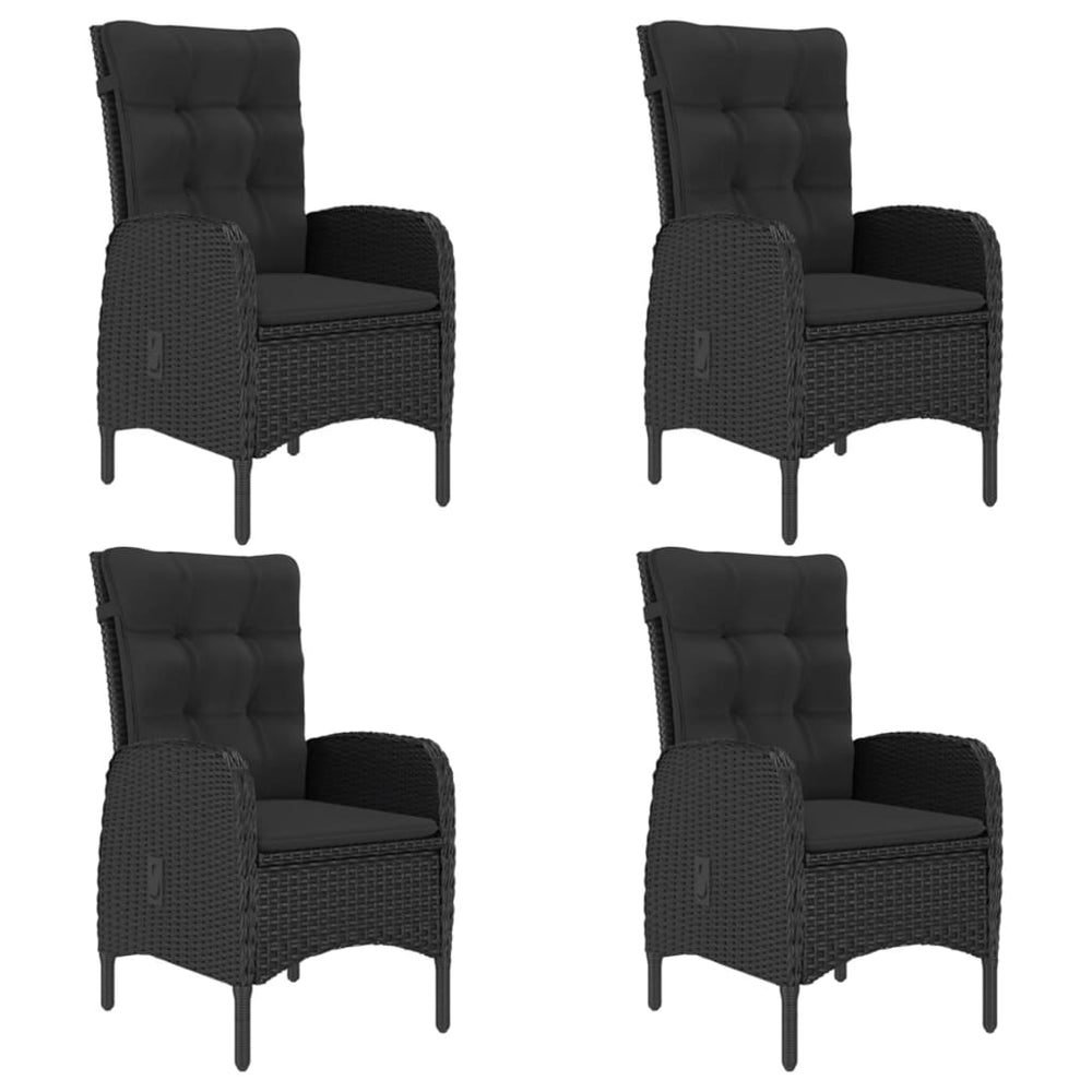 5-delige Tuinset poly rattan en glas zwart MeubelReus