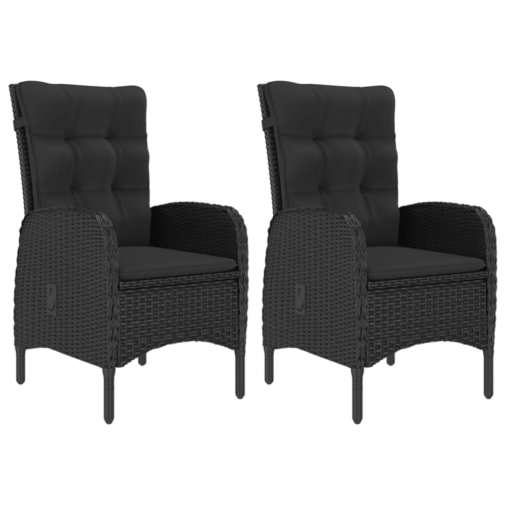 3-delige Bistroset poly rattan en accaciahout zwart MeubelReus