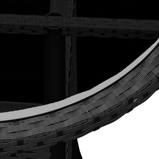 3-delige Bistroset poly rattan zwart MeubelReus