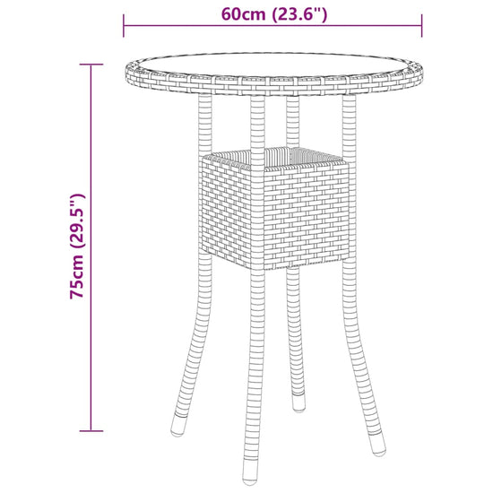 3-delige Bistroset poly rattan zwart MeubelReus