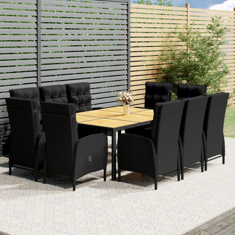 11-delige Tuinset poly rattan zwart MeubelReus