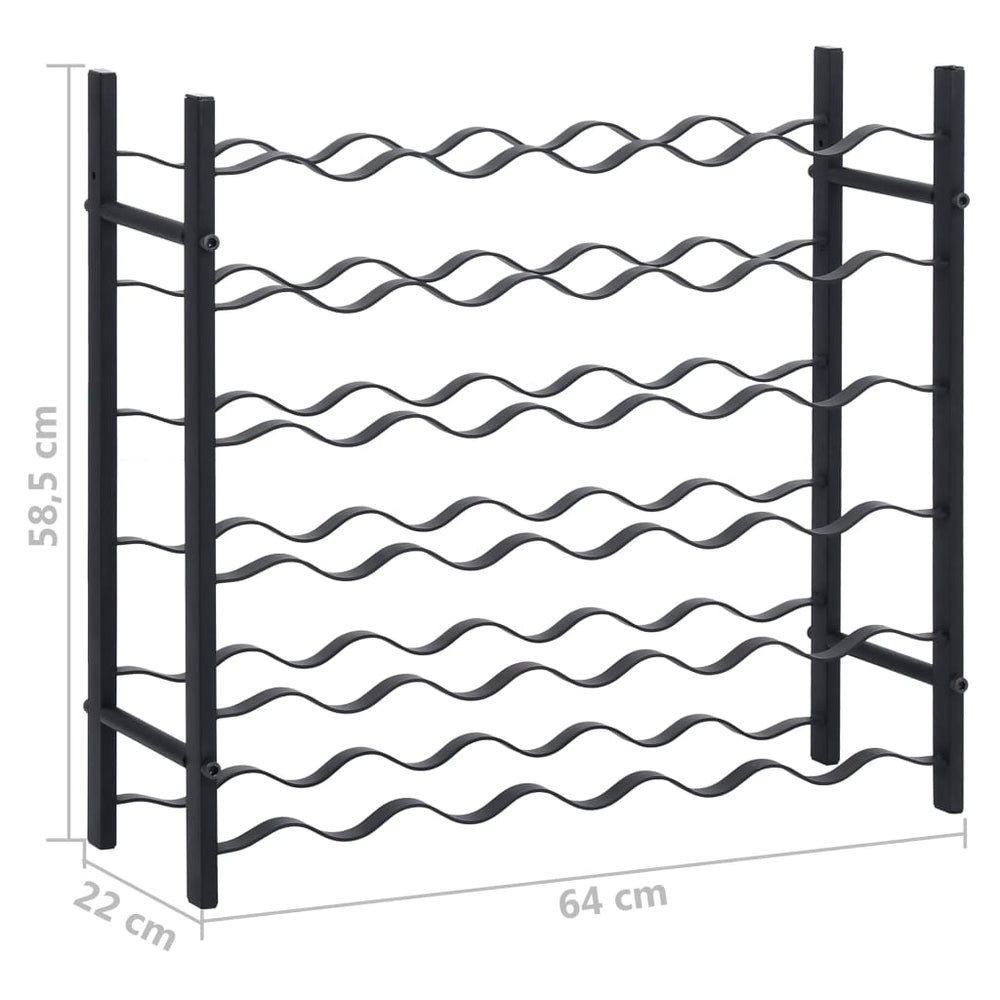 Wijnrek voor 36 flessen ijzer zwart MeubelReus