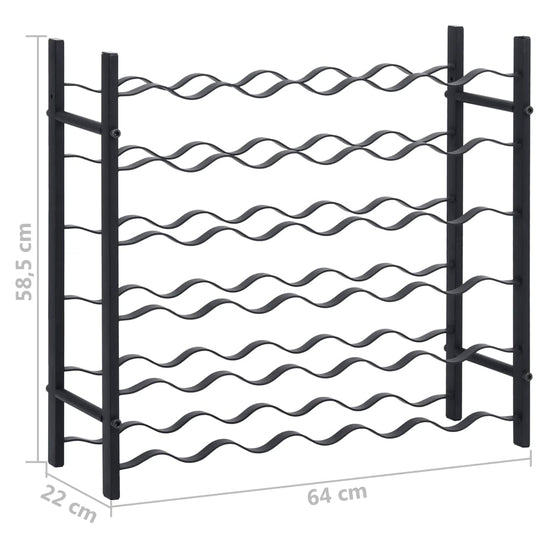 Wijnrek voor 36 flessen ijzer zwart MeubelReus