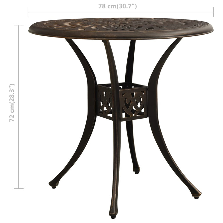 Tuintafel 78x78x72 cm gietaluminium bronskleurig MeubelReus
