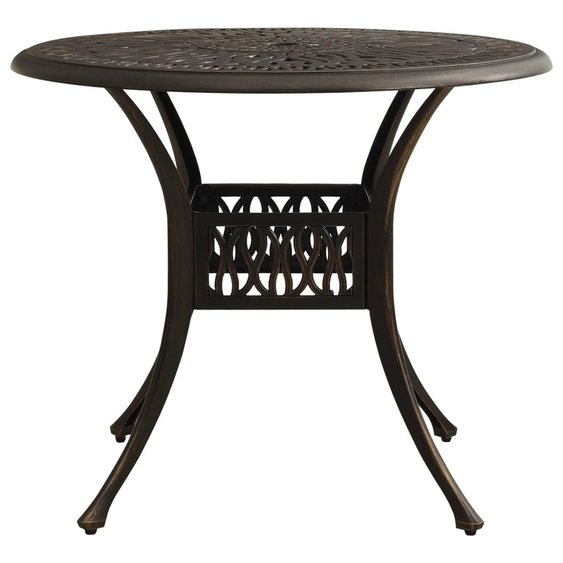 Tuintafel 90x90x74 cm gietaluminium bronskleurig