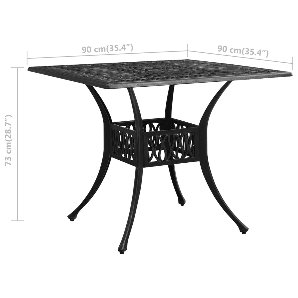 Tuintafel 90x90x73 cm gietaluminium zwart MeubelReus