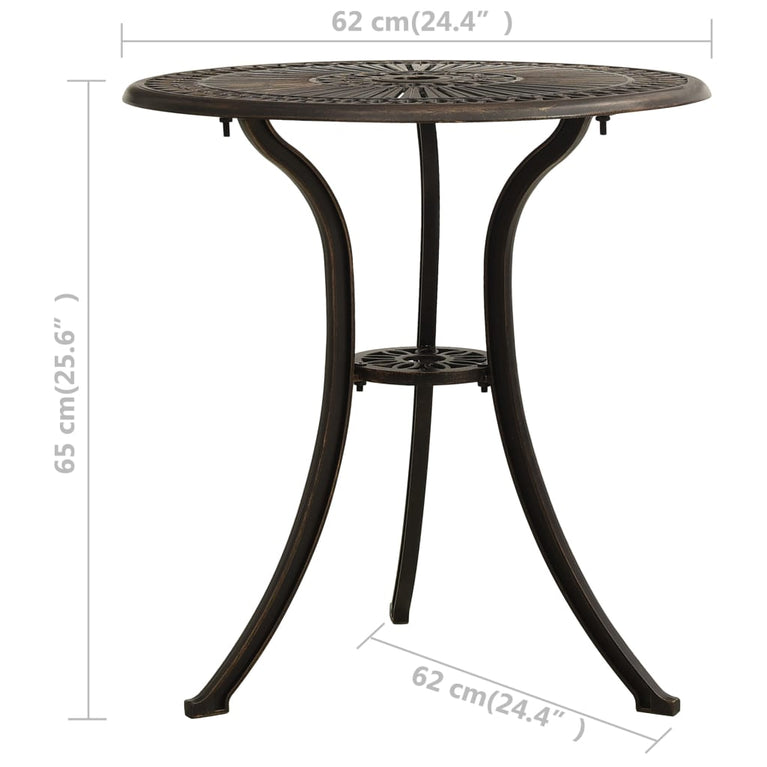3-delige Bistroset gietaluminium bronskleurig MeubelReus