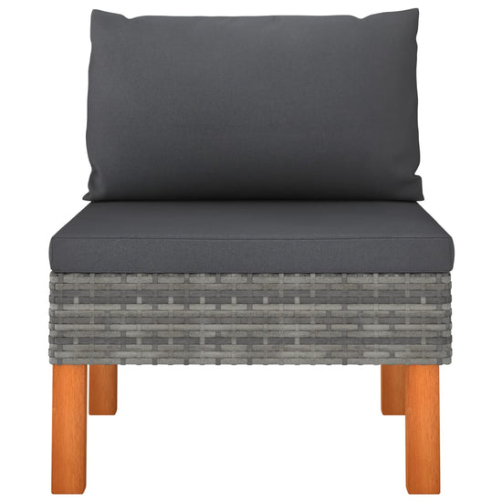 3-delige Loungeset poly rattan en massief eucalyptushout MeubelReus