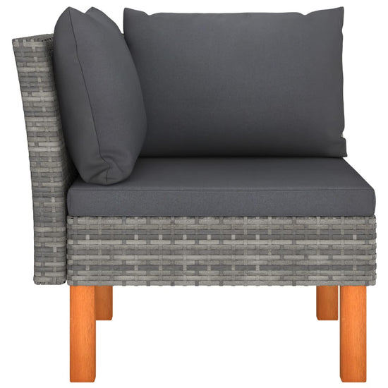 3-delige Loungeset poly rattan en massief eucalyptushout MeubelReus