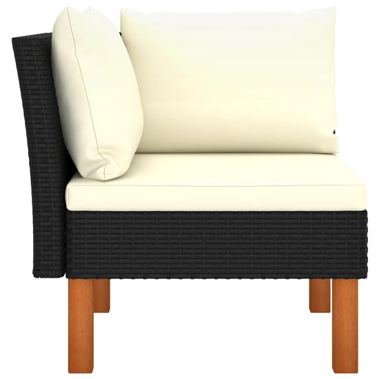 3-delige Loungeset poly rattan en massief eucalyptushout MeubelReus