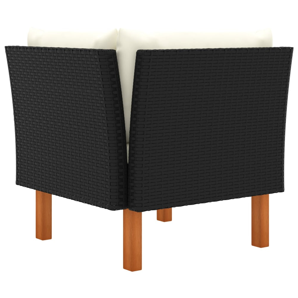 3-delige Loungeset poly rattan en massief eucalyptushout MeubelReus