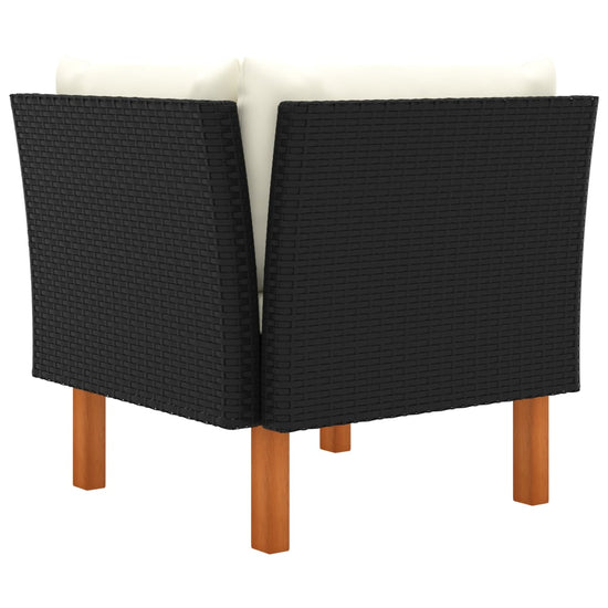 3-delige Loungeset poly rattan en massief eucalyptushout MeubelReus