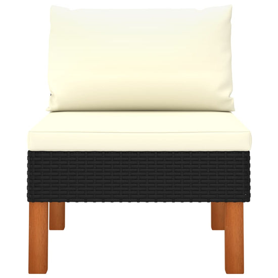 3-delige Loungeset poly rattan en massief eucalyptushout MeubelReus