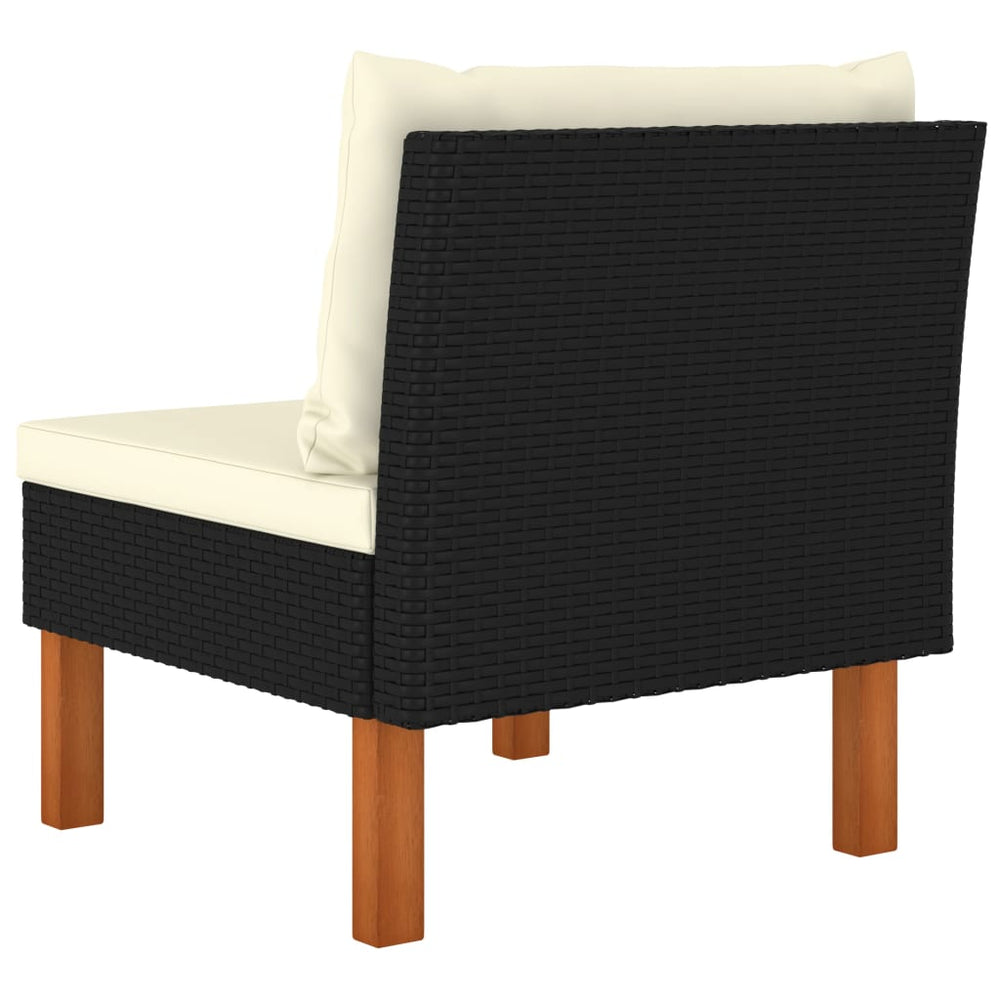 3-delige Loungeset poly rattan en massief eucalyptushout MeubelReus