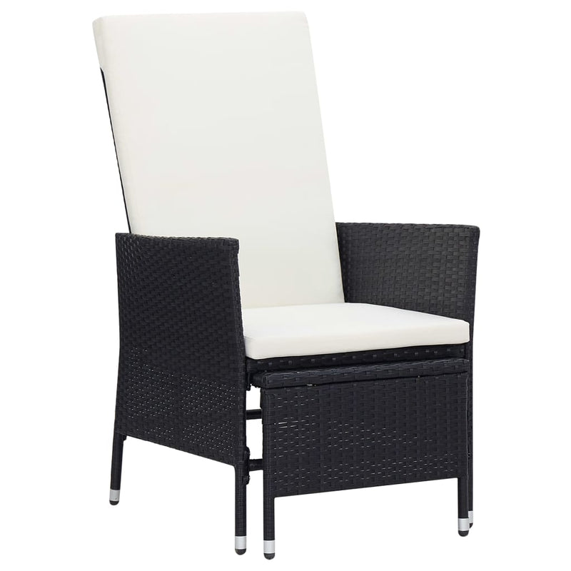 3-delige Loungeset met kussens poly rattan zwart MeubelReus