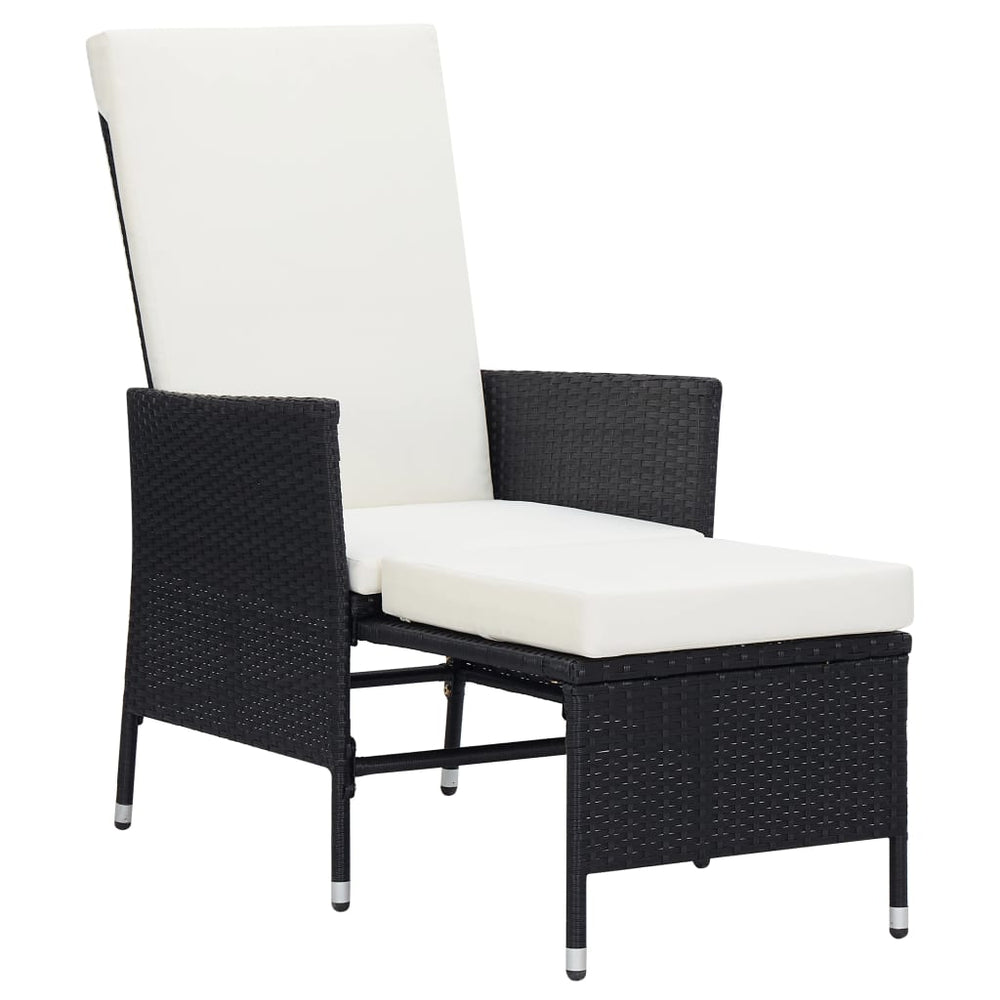 3-delige Loungeset met kussens poly rattan zwart MeubelReus