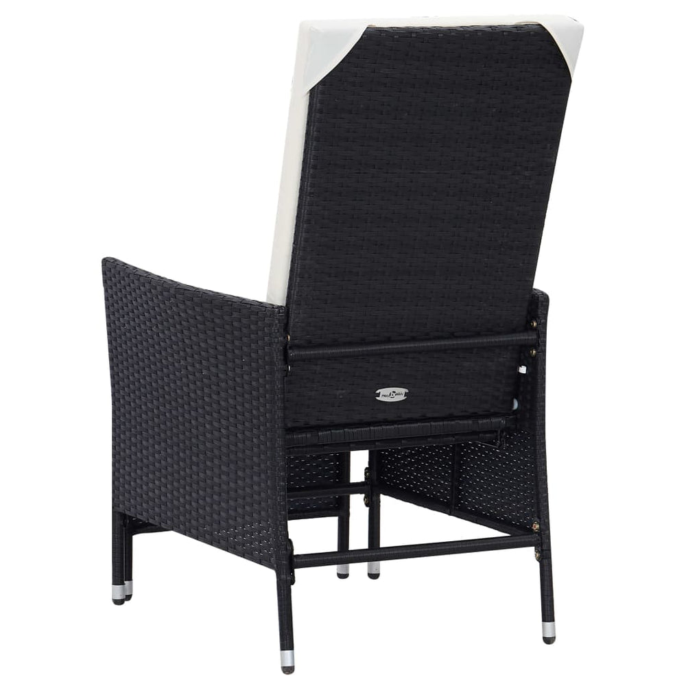 3-delige Loungeset met kussens poly rattan zwart MeubelReus