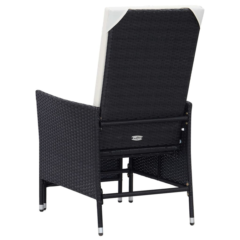 3-delige Loungeset met kussens poly rattan zwart MeubelReus