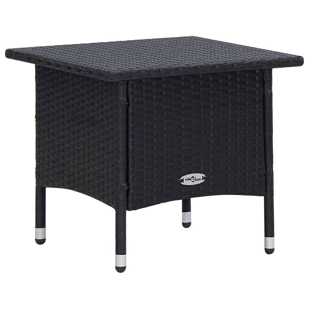 3-delige Loungeset met kussens poly rattan zwart MeubelReus