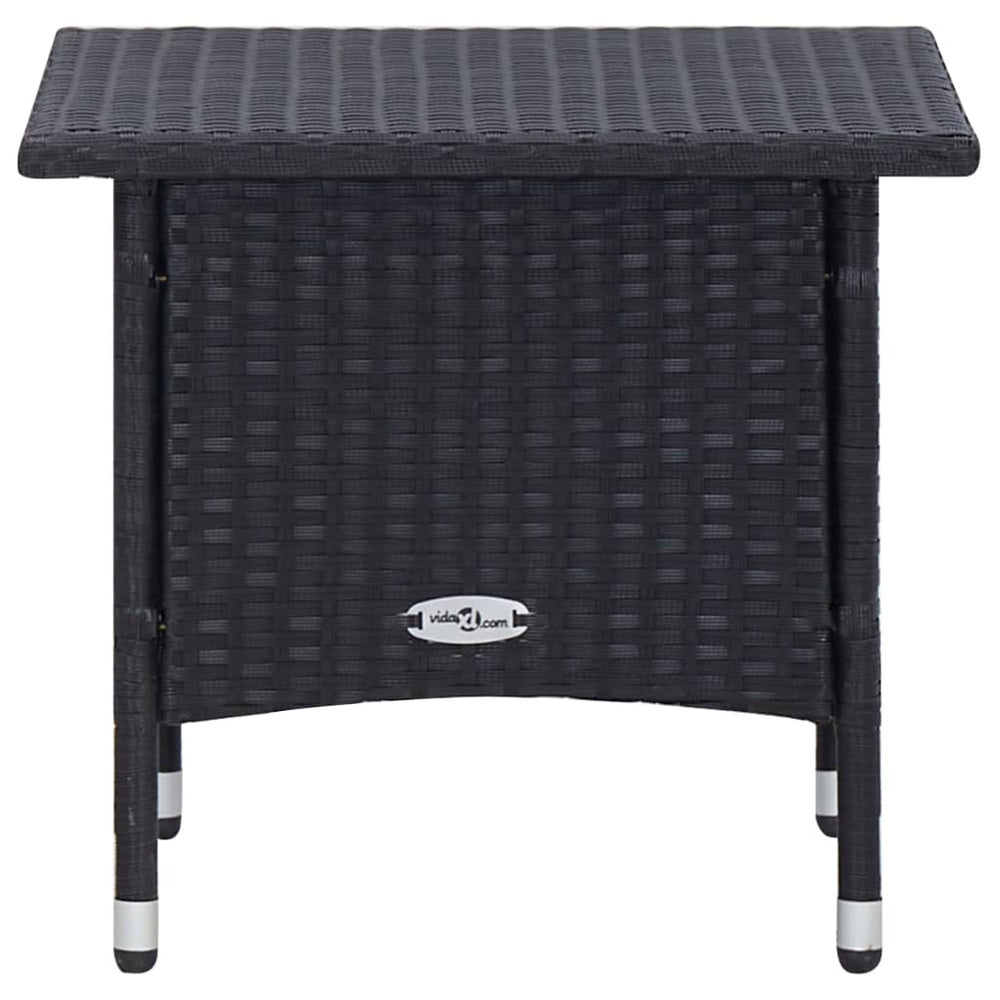 3-delige Loungeset met kussens poly rattan zwart MeubelReus