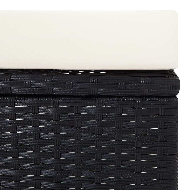 3-delige Loungeset met kussens poly rattan zwart MeubelReus