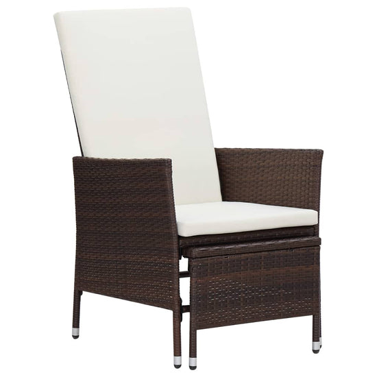 3-delige Loungeset met kussens poly rattan bruin MeubelReus