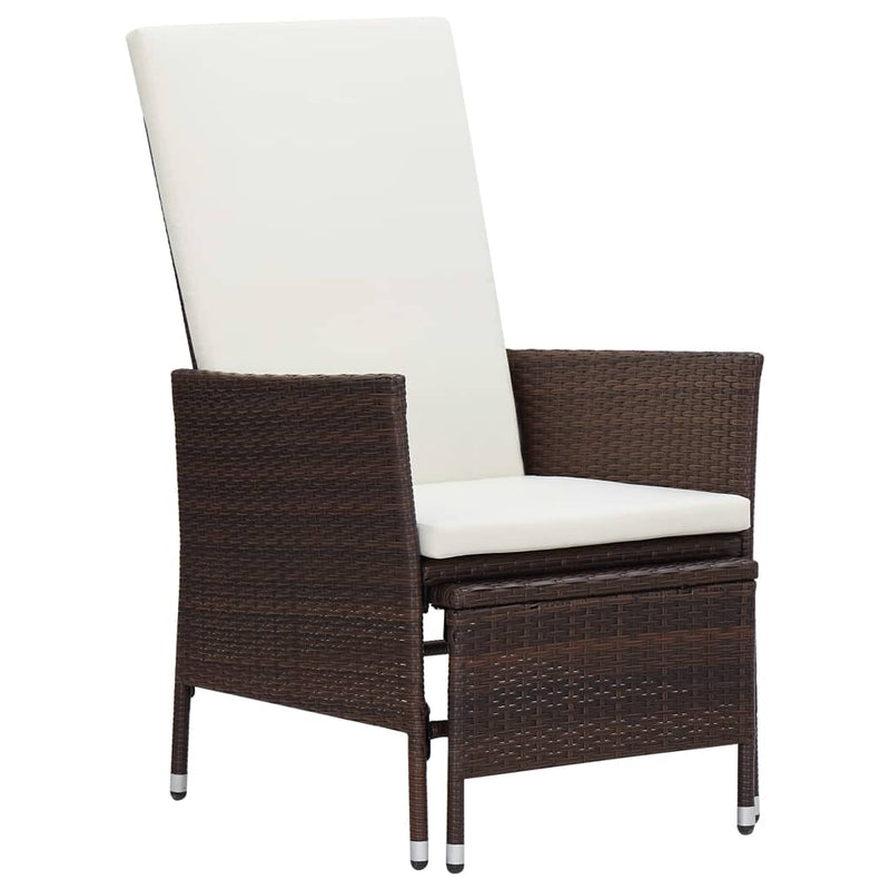 3-delige Loungeset met kussens poly rattan bruin MeubelReus