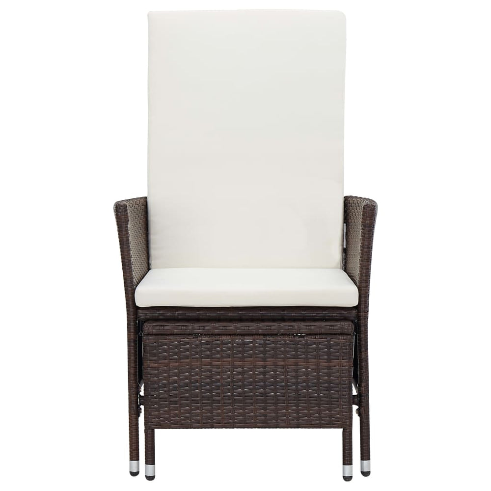 3-delige Loungeset met kussens poly rattan bruin MeubelReus