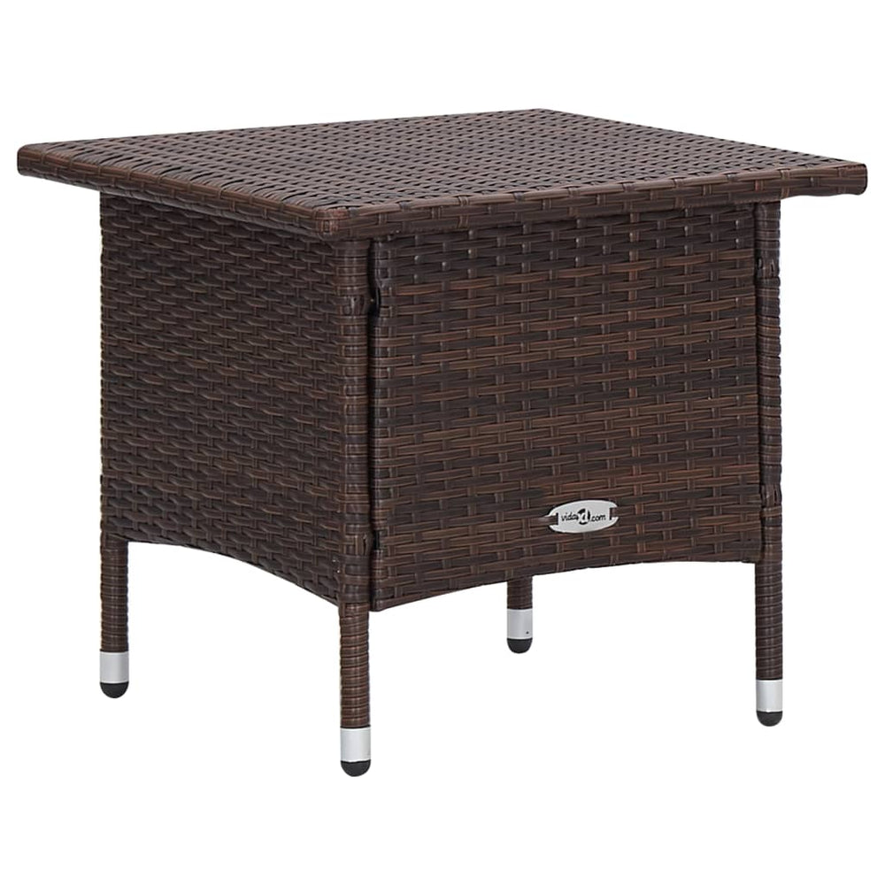 3-delige Loungeset met kussens poly rattan bruin MeubelReus