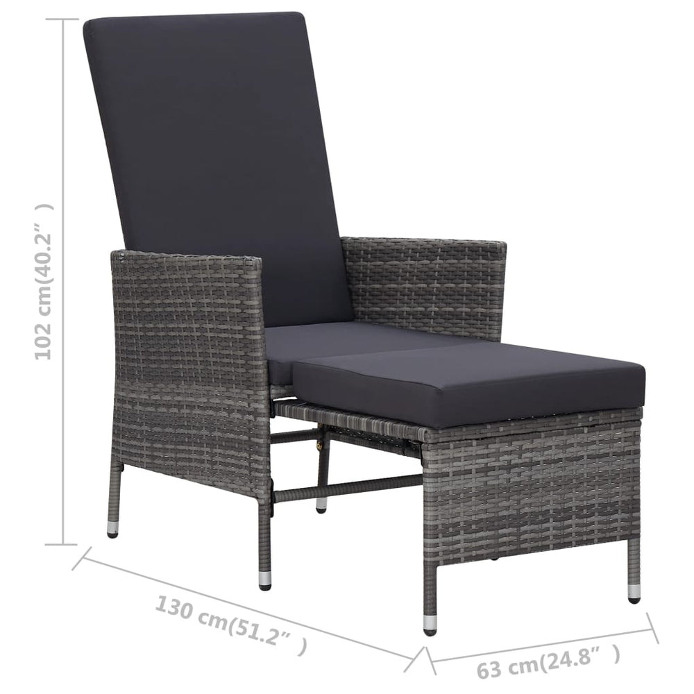 3-delige Loungeset met kussens poly rattan grijs MeubelReus