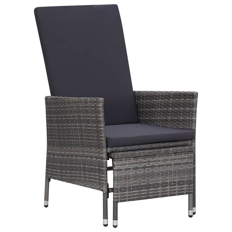 3-delige Loungeset met kussens poly rattan grijs MeubelReus