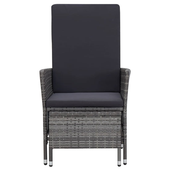 3-delige Loungeset met kussens poly rattan grijs MeubelReus
