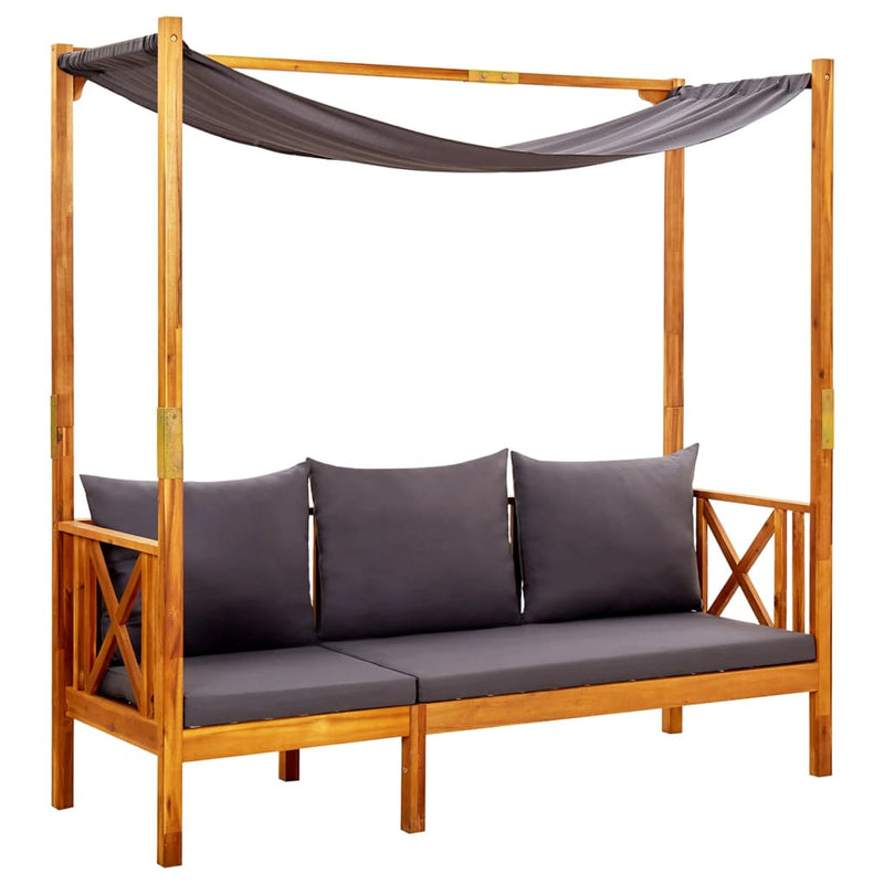 Tuinbank met tafel en voetenbanken massief acaciahout MeubelReus