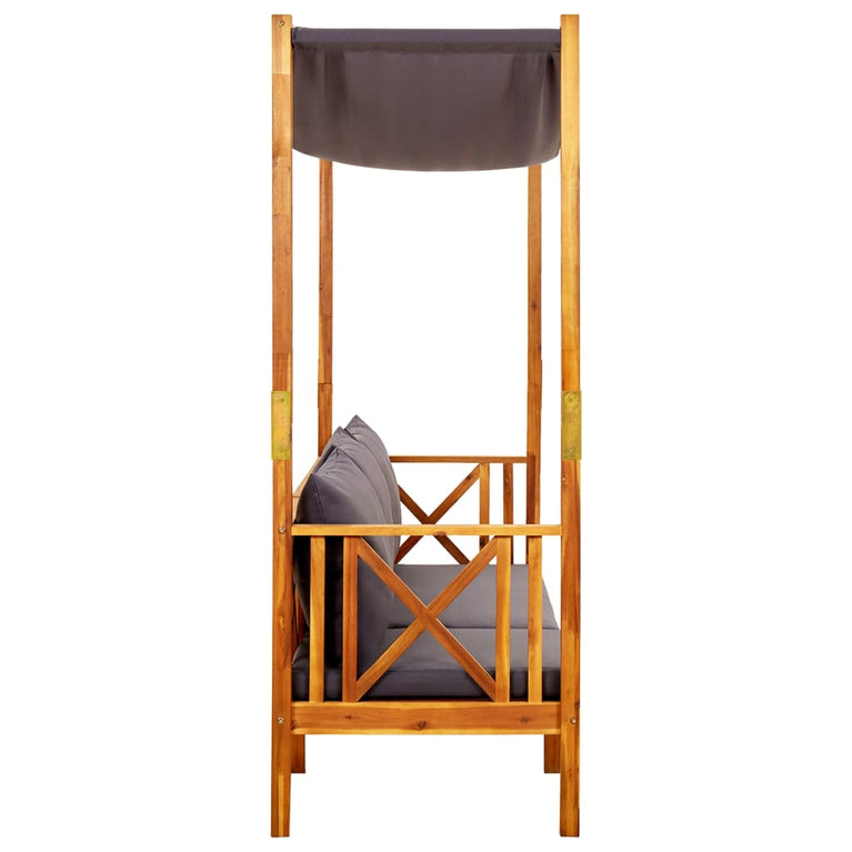 Tuinbank met tafel en voetenbanken massief acaciahout MeubelReus