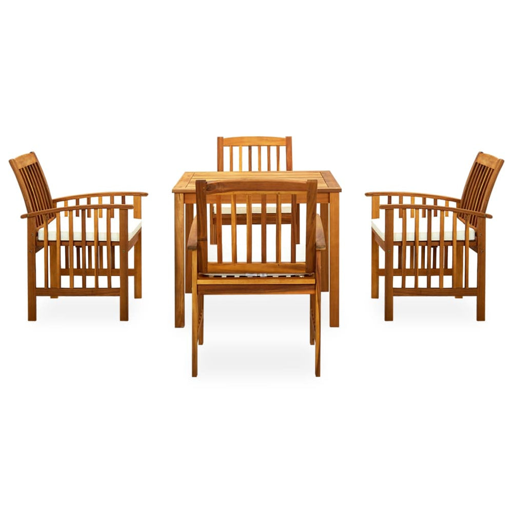 5-delige Tuinset met kussens massief acaciahout MeubelReus