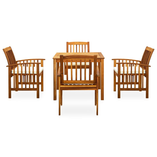 5-delige Tuinset met kussens massief acaciahout MeubelReus