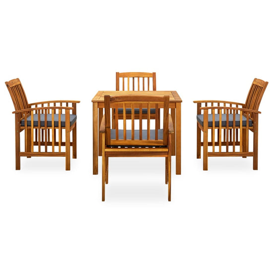 5-delige Tuinset met kussens massief acaciahout MeubelReus
