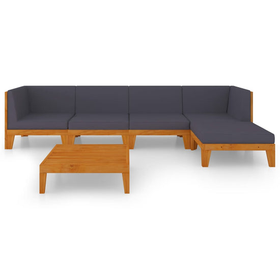 6-delige Loungeset met kussens massief acaciahout MeubelReus