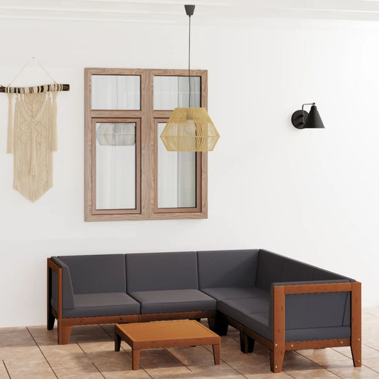 6-delige Loungeset met kussens massief acaciahout MeubelReus